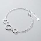 925 Sterling Silver Rhinestone Hoop Bracelet As Shown In Figure - One Size