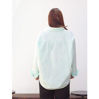 Plus Size Carpe Diem Printed Cotton Shirt