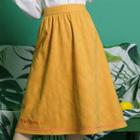 Pineapple Embroidered Midi Skirt