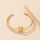 Knot Alloy Open Bangle Gold - One Size