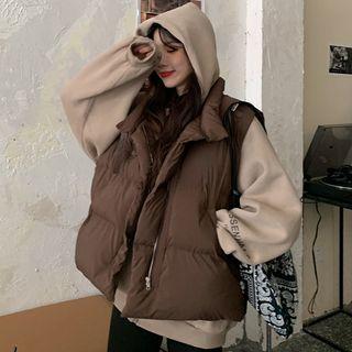 Plain Zip-up Hoodie / Padded Zip Vest