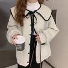 Contrast Trim Padded Jacket As Shown In Figure - One Size