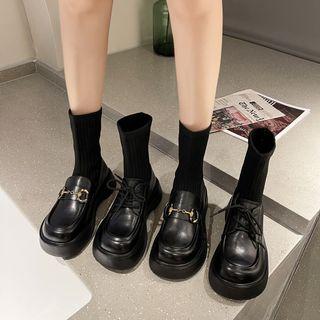 Knit Panel Platform Short Boots (various Designs)