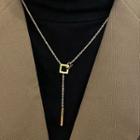 Geometric Pendant Stainless Steel Necklace Gold - One Size
