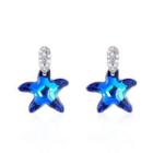 Swarovski Elements Crystal Star Dangle Earring 1 Pair - Blue - One Size