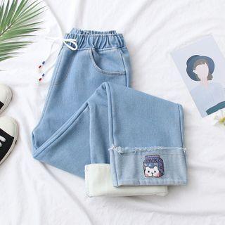 Carton Embroidered Straight Leg Jeans