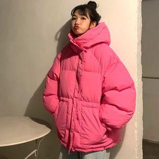 Loose-fit Hooded Padded Coat In 6 Colors