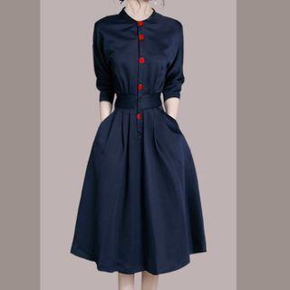 Plain Midi A-line Shirt Dress (various Designs)