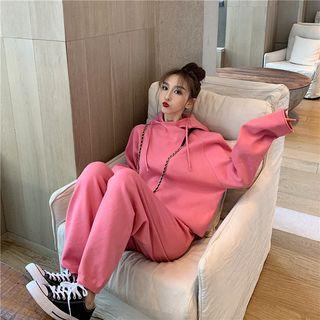 Set: Hooded Sweater + High Waist Knit Pants