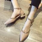 Studded Ankle-strap Pointed Sandals