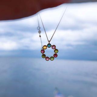 Faux Crystal Hoop Pendant Necklace As Shown In Figure - One Size