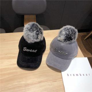 Bobble Rhinestone Lettering Baseball Cap