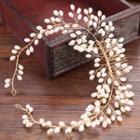 Bridal Faux-pearl Headpiece Gold - One Size