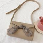 Plaid Bow Crossbody Bag Camel - One Size