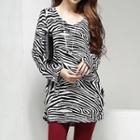 Zebra Print Long-sleeve Top