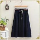 A-line Skirt With Embroidered Belt