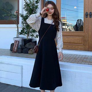 Dotted Blouse / Midi Jumper Dress