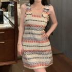 Sleeveless Striped Tweed Mini Dress