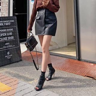 High-waist Pleather Miniskirt