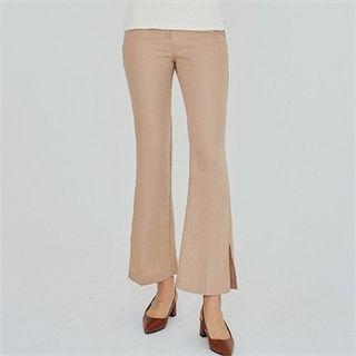 Boot-cut Slit-detail Pants