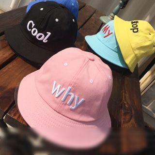 Letter Embroidered Bucket Hat