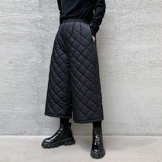 Quilted Wide-leg Cropped Pants