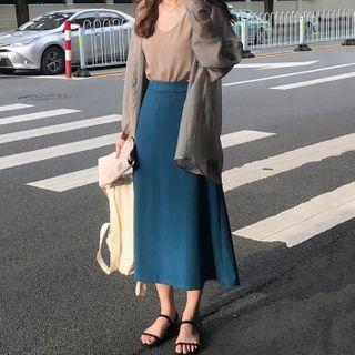 Plain Tank Top / Plain Shirt / Midi A-line Skirt