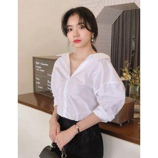 Dali Hotel Convertible-neck Cotton Shirt