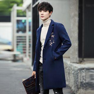 Floral Patterned Single-breasted Coat
