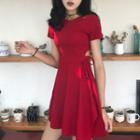 Cut Out Short-sleeve A-line Dress