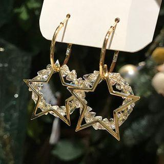 Star Hoop Earring 1 Pair - One Size