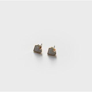Heart & Pearl Ear Stud Set (4 Pcs) Gold - One Size