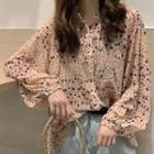 Flora Print Balloon-sleeve Blouse