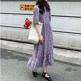 Floral Loose-fit Dress As Figure - One Size