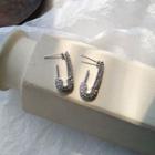 Rhinestone Dangle Earring 1 Pair - S925 Silver Needle - Stud Earrings - One Size