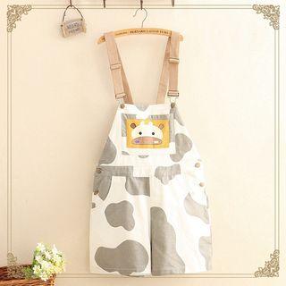 Cow Printed Jumper Shorts As Shown In Figure - One Size
