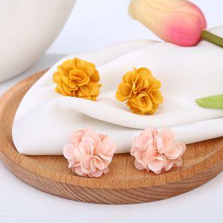 Ruffled Flower Stud Earring