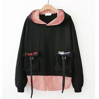 Pinstriped Panel Hoodie