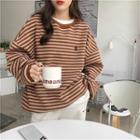 Long-sleeve Striped Loose-fit Sweatshirt