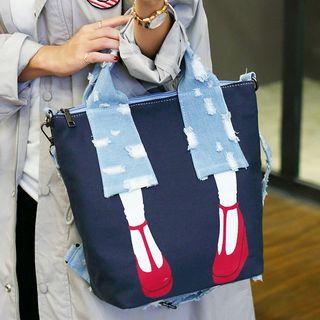 Denim Panel Backpack