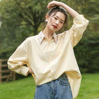 Detachable Collar Shirt Almond - One Size
