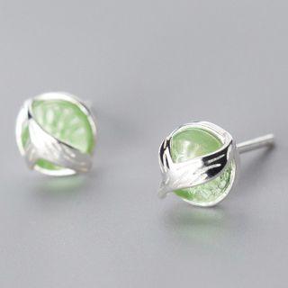 925 Sterling Silver  Fishtail Stud Earring 1 Pair - S925 Silver - One Size