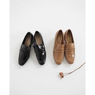 Stitched Patent Penny Loafers