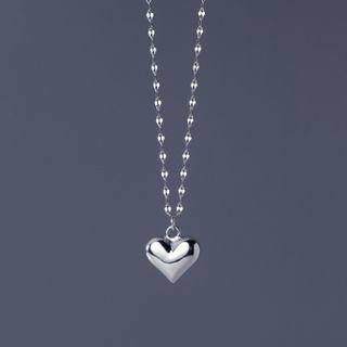 Heart Necklaces 1pc - Silver - One Size