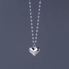 Heart Necklaces 1pc - Silver - One Size