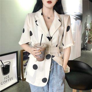 Dot Short-sleeve Slim-fit Shirt