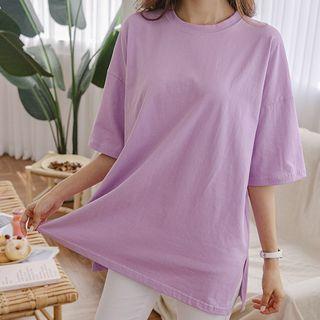 Pastel Slit-side Loose-fit T-shirt