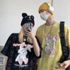 Short-sleeve Cartoon Rabbit T-shirt
