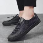 Faux Leather Print Plimsoll Sneakers