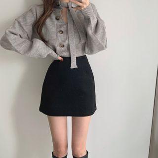 Cut-out Button-up Sweater
